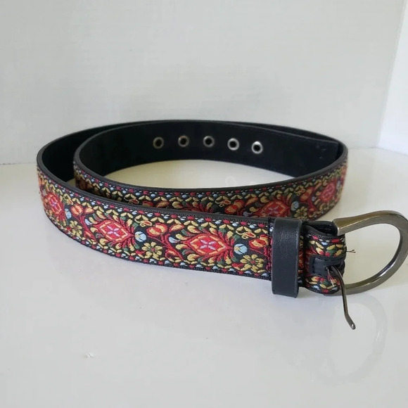 Source Unknown Accessories - Boho Floral Multi-colored  Tapestry Embroidered Womans Belt.